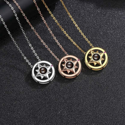 Solara 925 Sterling Silver Photo Projection Necklace