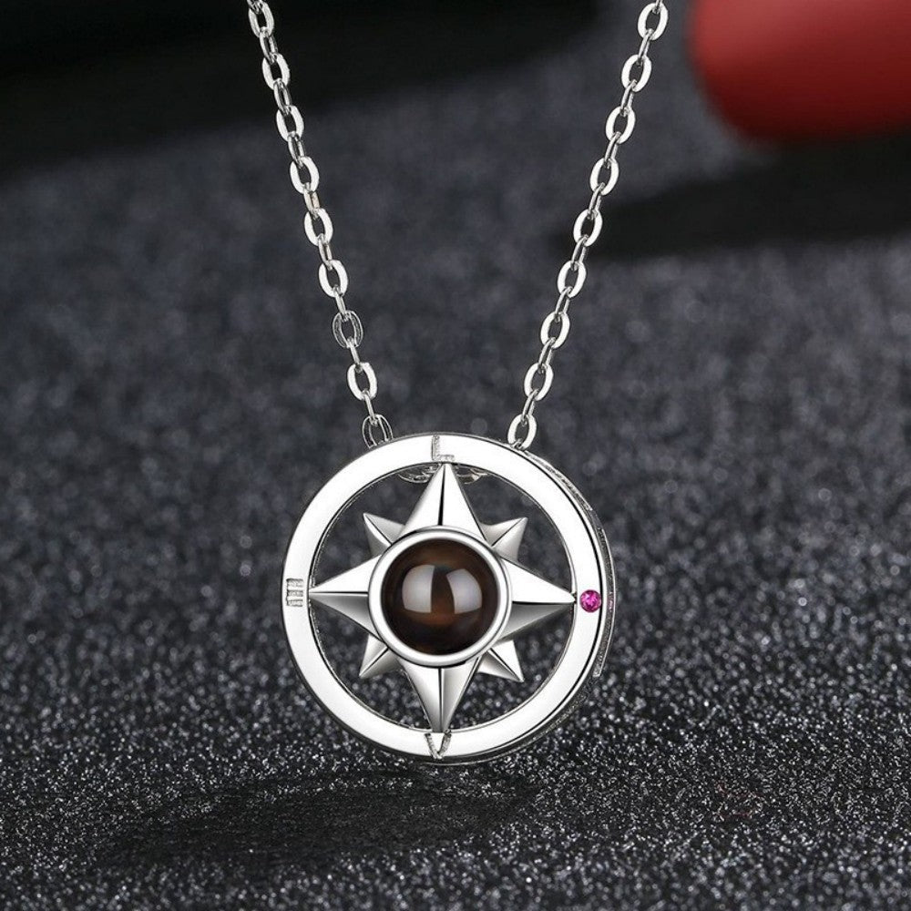 Solara 925 Sterling Silver Photo Projection Necklace