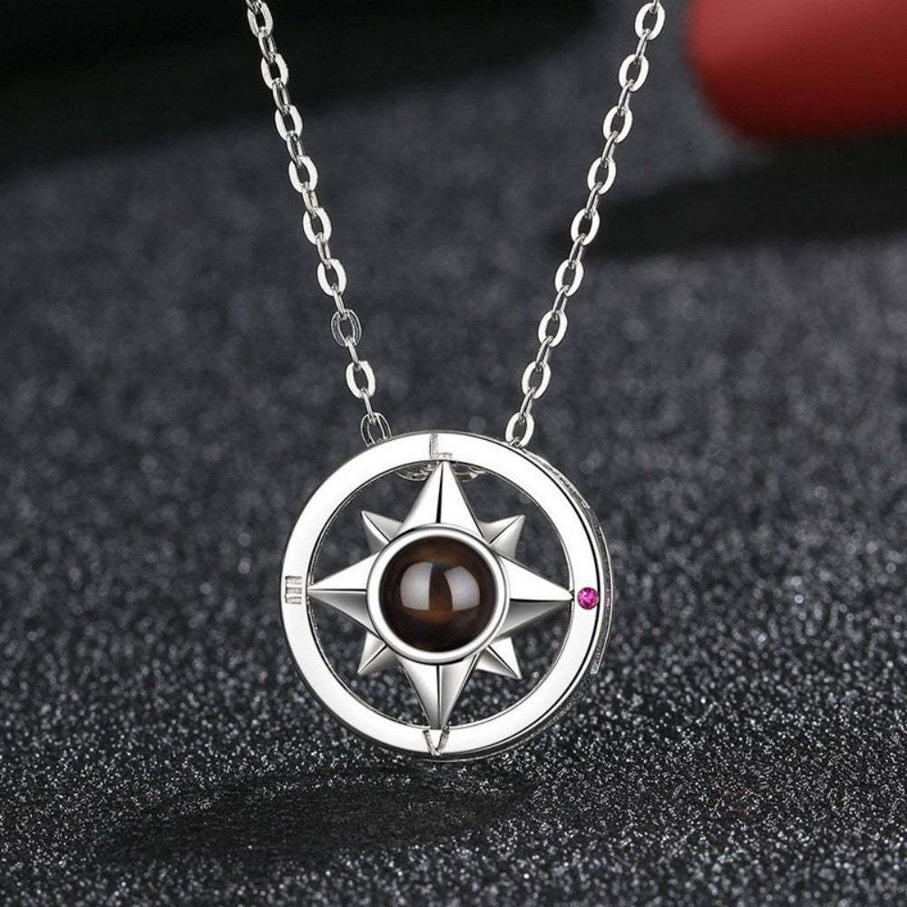 Solara 925 Sterling Silver Photo Projection Necklace