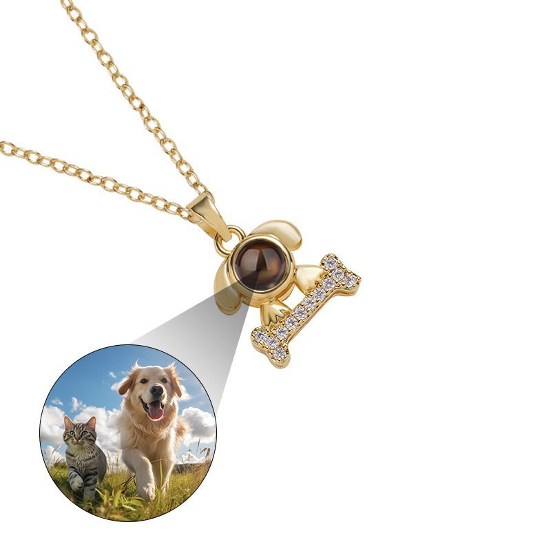 Sparkling Pup Love 925 Sterling Silver Projection Necklace