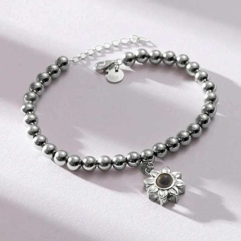 Sunflower Hidden Photo Bracelet