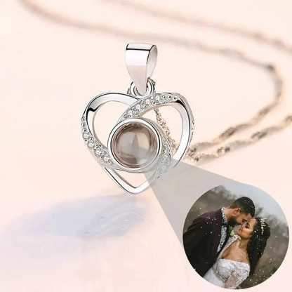 Viking Heart 925 Sterling Silver Photo Projection Necklace
