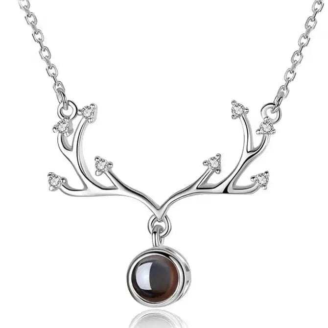Vine Zircon Gem 925 Sterling Silver Projection Necklace