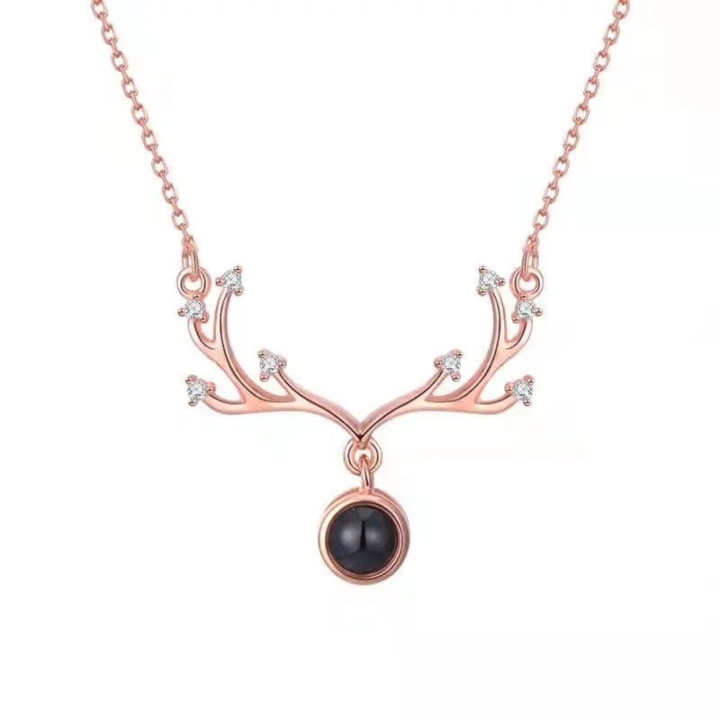 Vine Zircon Gem 925 Sterling Silver Projection Necklace