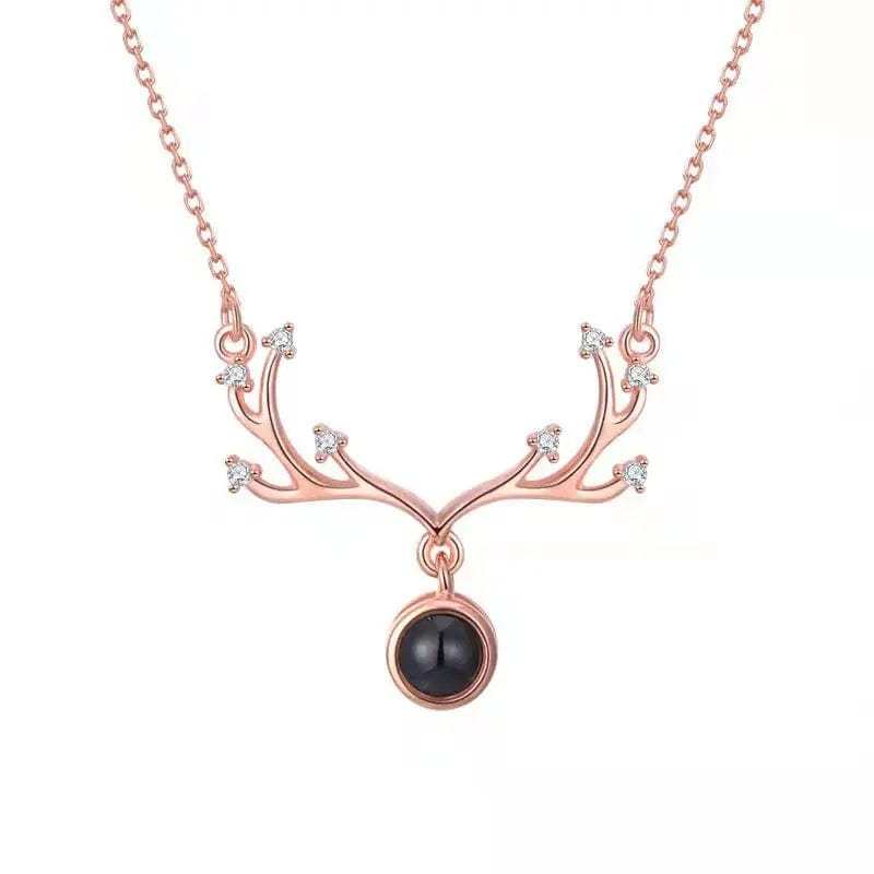 Vine Zircon Gem 925 Sterling Silver Projection Necklace