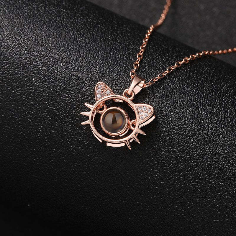 Whiskered Memories 925 Sterling Silver Projection Necklace