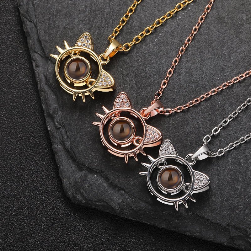 Whiskered Memories 925 Sterling Silver Projection Necklace