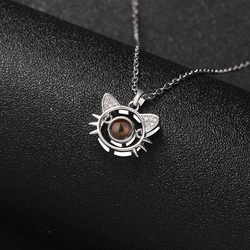 Whiskered Memories 925 Sterling Silver Projection Necklace