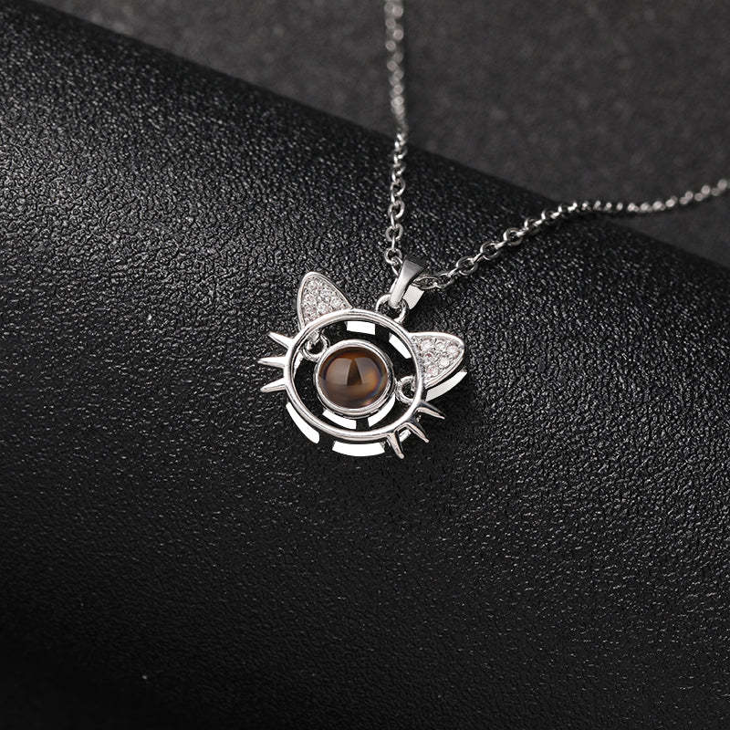 Whiskered Memories 925 Sterling Silver Projection Necklace