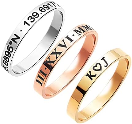 Mothers Day Gifts for Women Graduation Gift for Her Personalized Stacking Ring Stackable Rings Co...