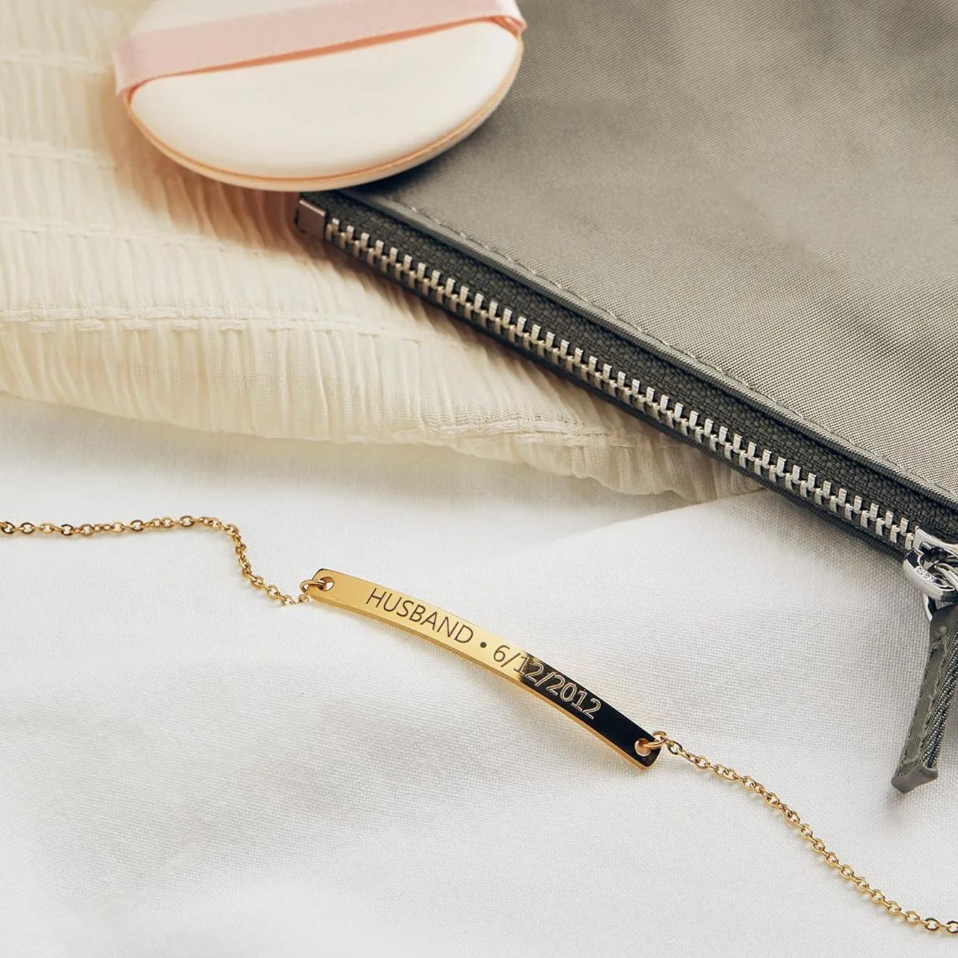 Custom Name Bracelet Coordinate Engraved Bracelet for Women Mother's Day Gifts Id Bracelet Women Gold Bar Jewelry for Teen Girls -12BR