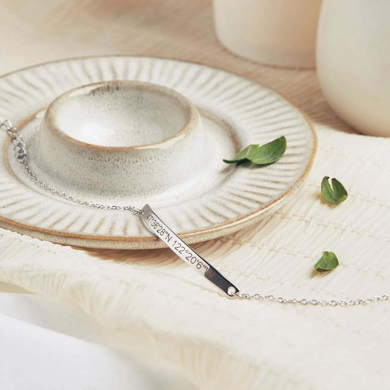 Custom Name Bracelet Coordinate Engraved Bracelet for Women Mother's Day Gifts Id Bracelet Women Gold Bar Jewelry for Teen Girls -12BR