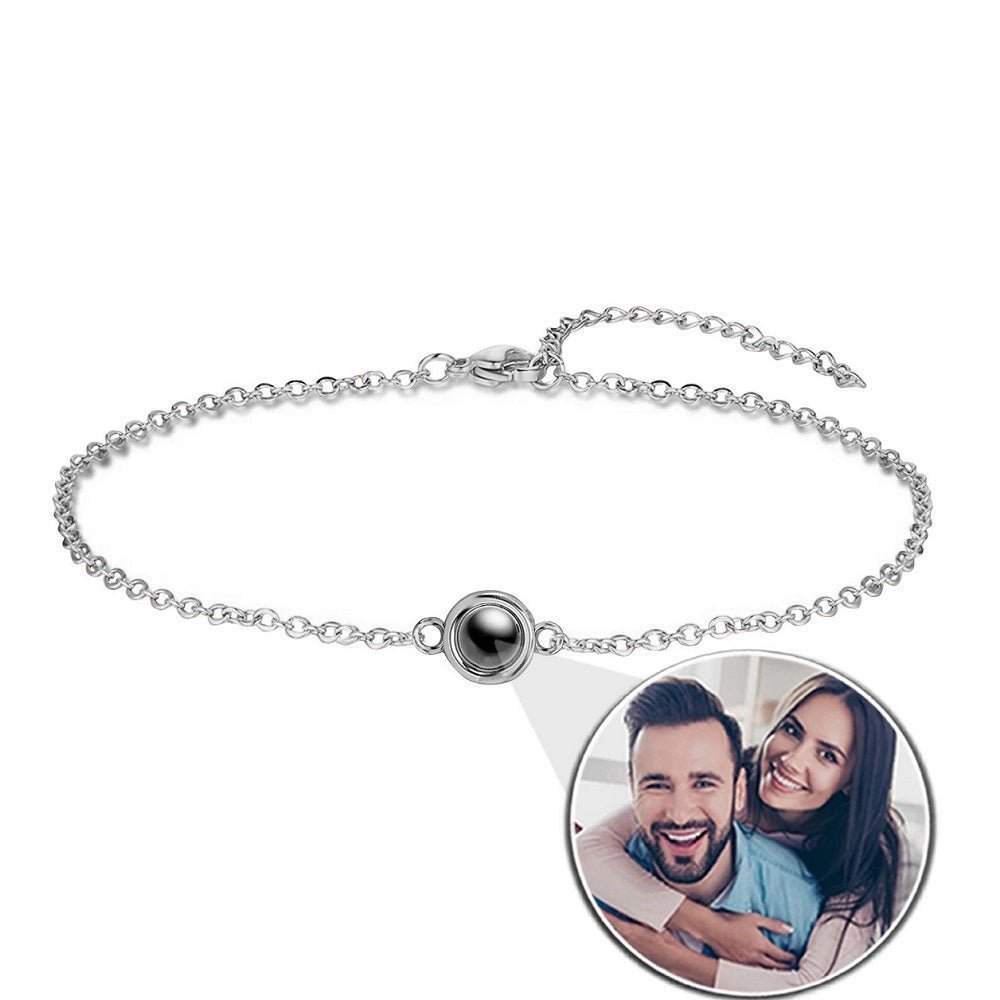 Mother & Daughter Matching Photo Projection Dainty Bracelet