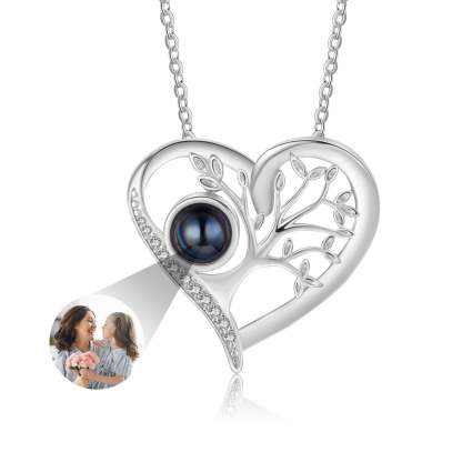 Tree Of Life 925 Sterling Silver Photo Projection Necklace