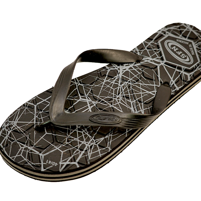 SNP Footwear Top Men's Flip Flops - Flat Beach Slippers Black
