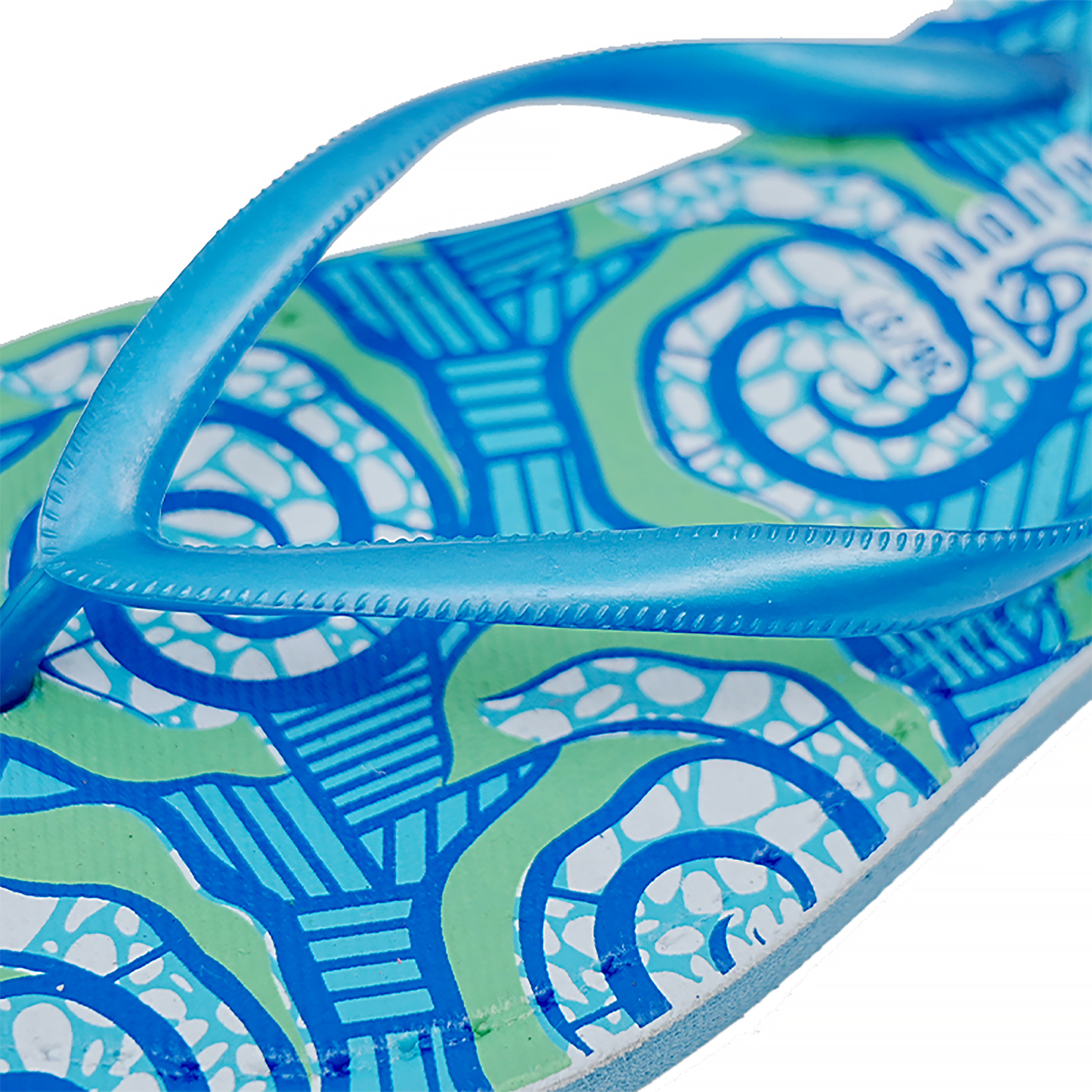 SNP Footwear Women's Flip Flops - Flat Beach Slippers  Blue & White