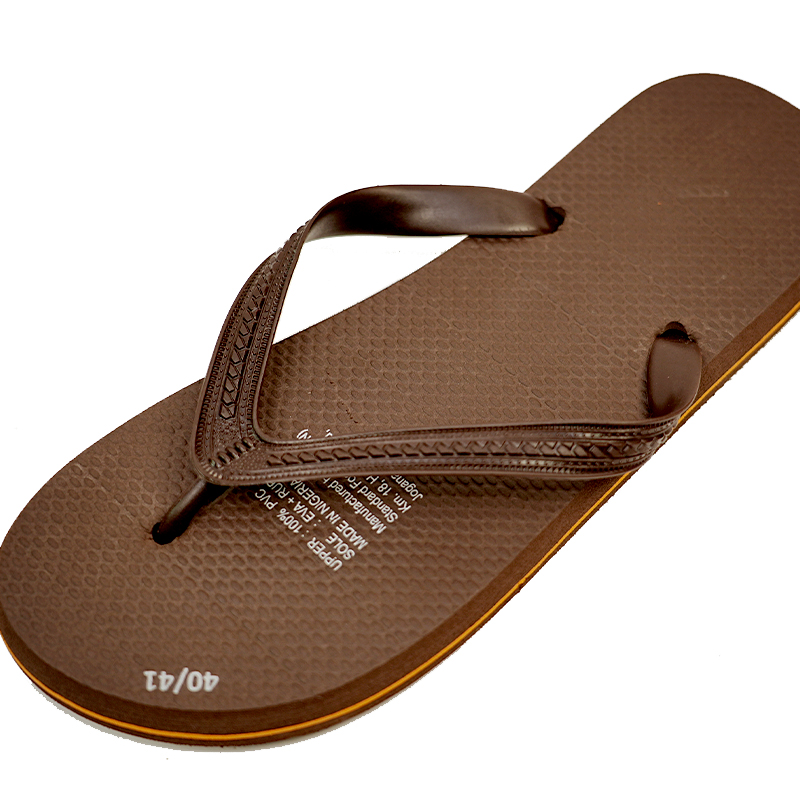 SNP Footwear Top Men's Flip Flops - Flat Beach Slippers Brown