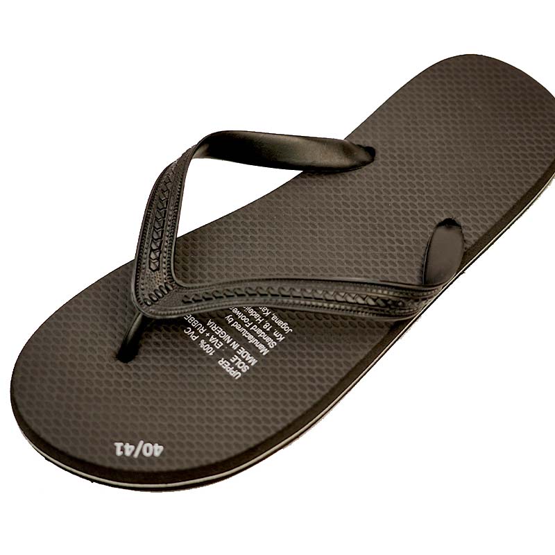 SNP Footwear Top Men's Flip Flops - Flat Beach Slippers Black