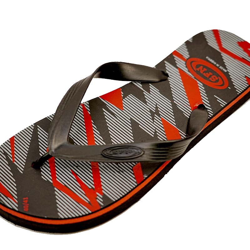 SNP Footwear Top Men's Flip Flops - Flat Beach Slippers Black