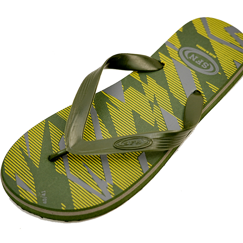 SNP Footwear Top Men's Flip Flops - Flat Beach Slippers Dark green