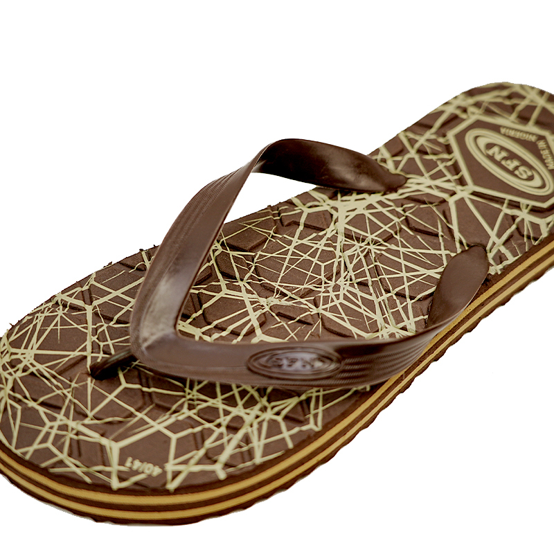 SNP Footwear Top Men's Flip Flops - Flat Beach Slippers Brown