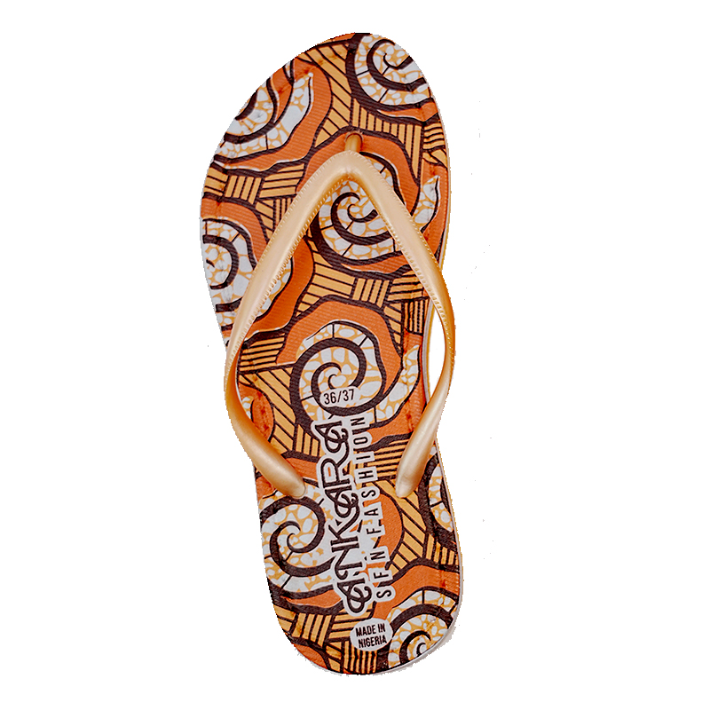 SNP Footwear Women's Flip Flops - Flat Beach Slippers Orange & White