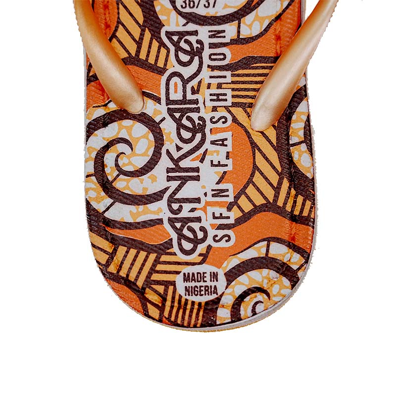 SNP Footwear Women's Flip Flops - Flat Beach Slippers Orange & White