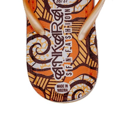 SNP Footwear Women's Flip Flops - Flat Beach Slippers Orange & White