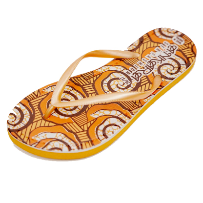 SNP Footwear Women's Flip Flops - Flat Beach Slippers Orange & White