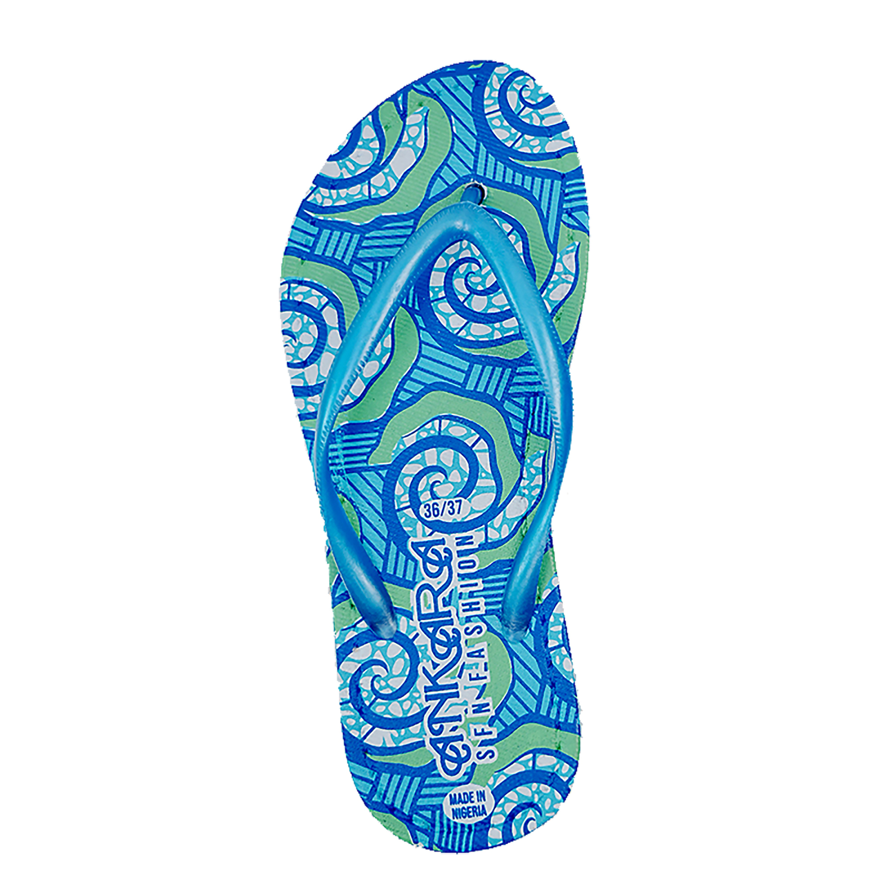 SNP Footwear Women's Flip Flops - Flat Beach Slippers  Blue & White