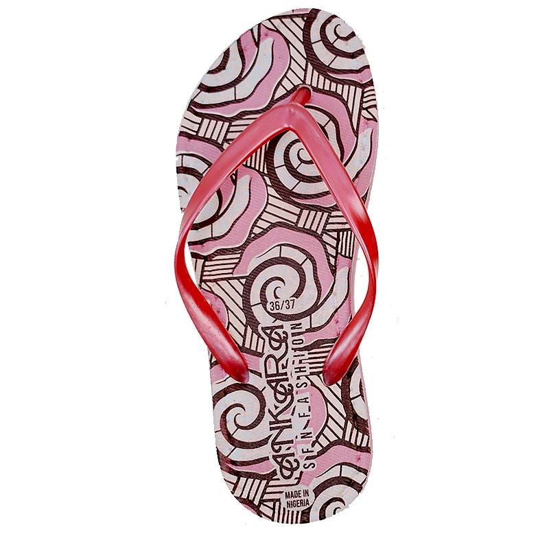 SNP Footwear Women's Flip Flops - Flat Beach Slippers Red & White