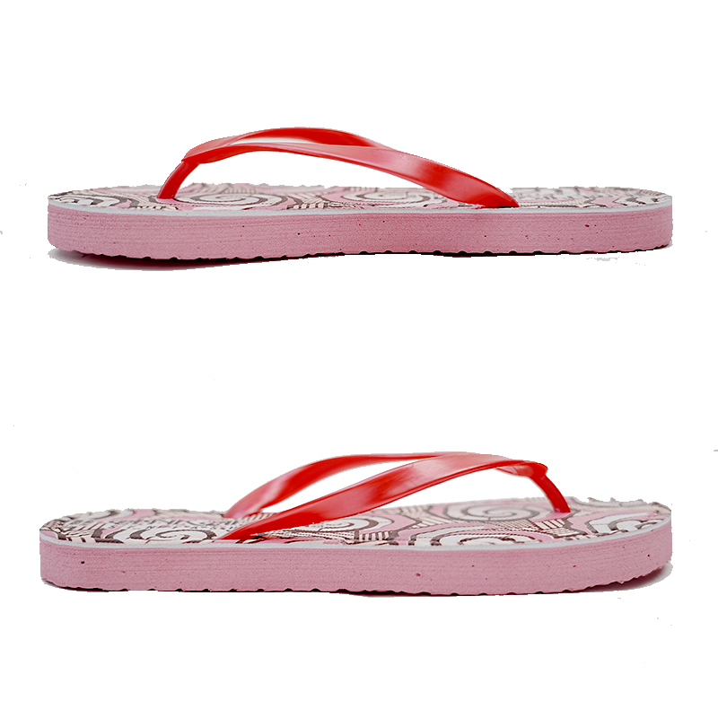 SNP Footwear Women's Flip Flops - Flat Beach Slippers Red & White