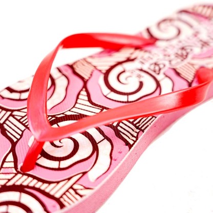 SNP Footwear Women's Flip Flops - Flat Beach Slippers Red & White