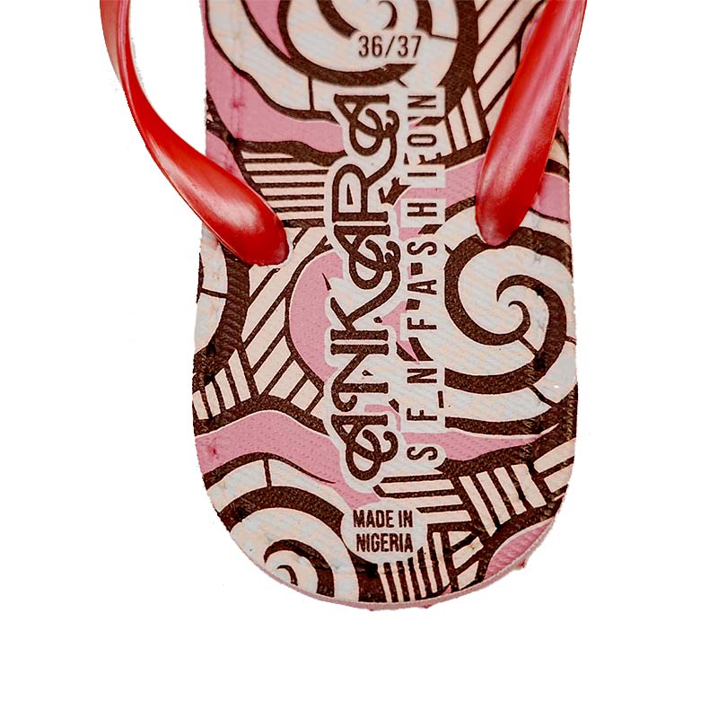 SNP Footwear Women's Flip Flops - Flat Beach Slippers Red & White