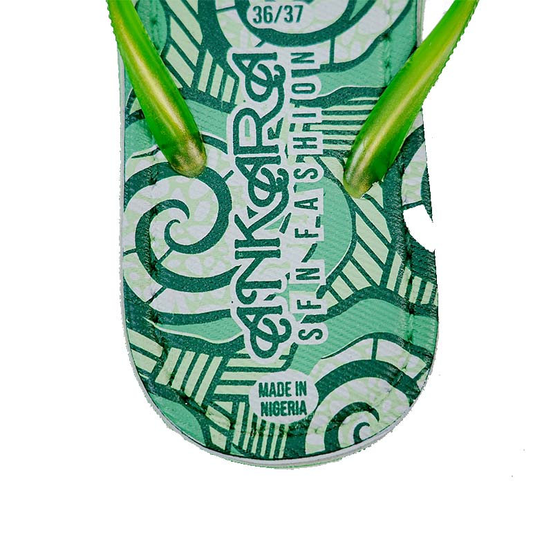 SNP Footwear Women's Flip Flops - Flat Beach Slippers Green & White