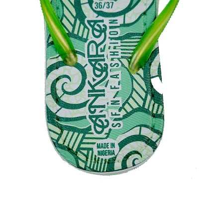SNP Footwear Women's Flip Flops - Flat Beach Slippers Green & White
