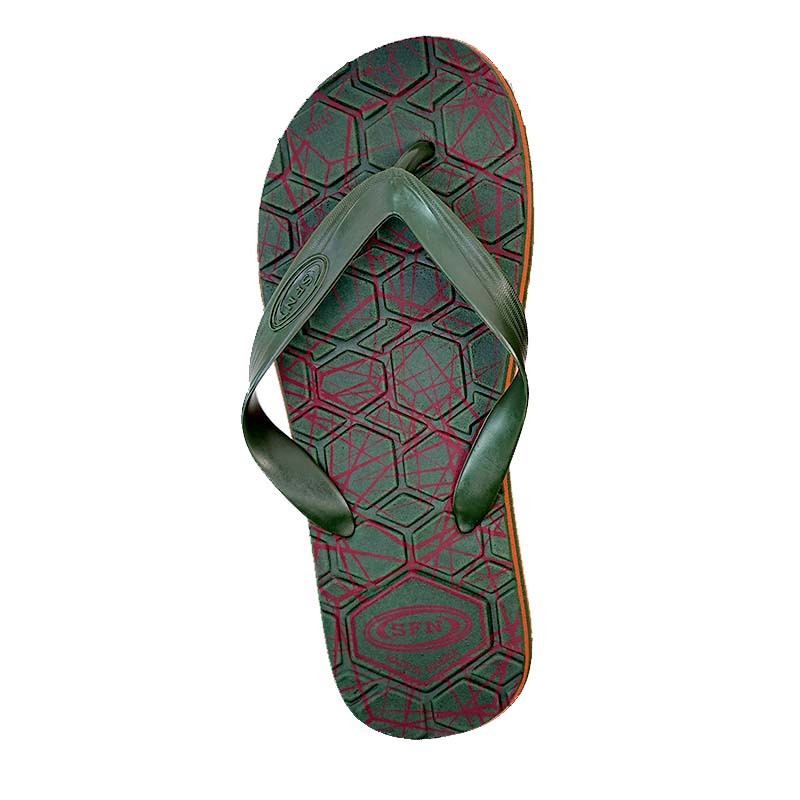 SNP Footwear Top Men's Flip Flops - Flat Beach Slippers Dark Green