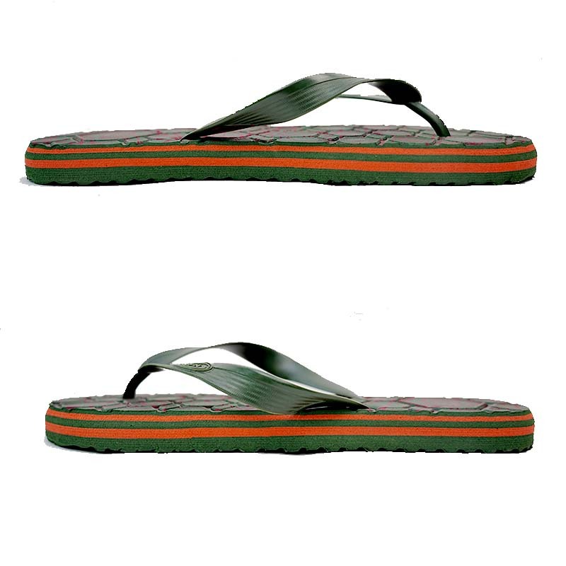 SNP Footwear Top Men's Flip Flops - Flat Beach Slippers Dark Green
