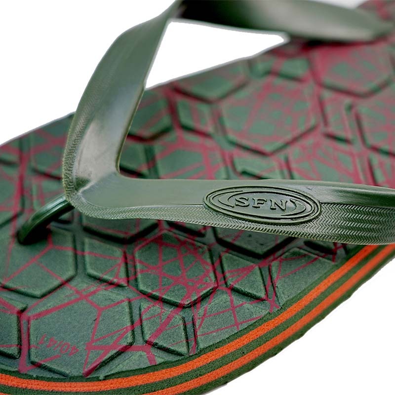 SNP Footwear Top Men's Flip Flops - Flat Beach Slippers Dark Green