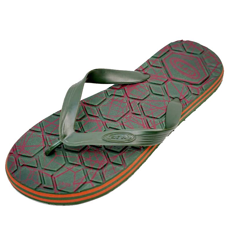 SNP Footwear Top Men's Flip Flops - Flat Beach Slippers Dark Green