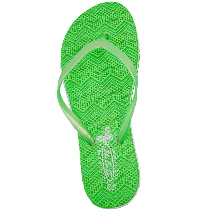 SNP Footwear Women's Flip Flops - Flat Beach Slippers Green