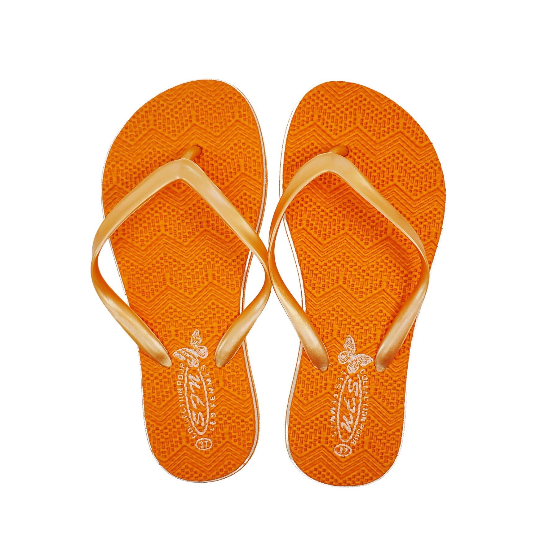 SNP Footwear Women's Flip Flops – Flat Bottom Beach Slippers Orange