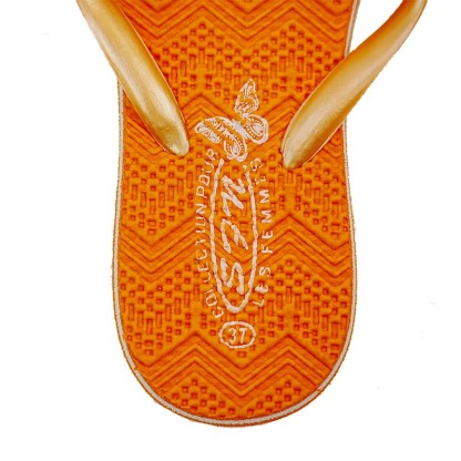 SNP Footwear Women's Flip Flops - Flat Bottom Beach Slippers Orange