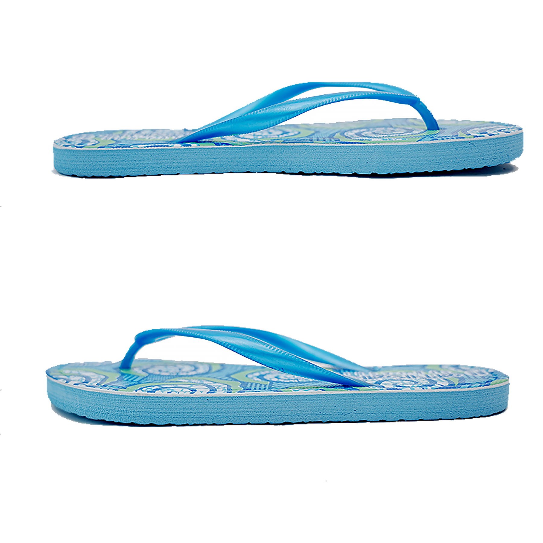 SNP Footwear Women's Flip Flops - Flat Beach Slippers  Blue & White