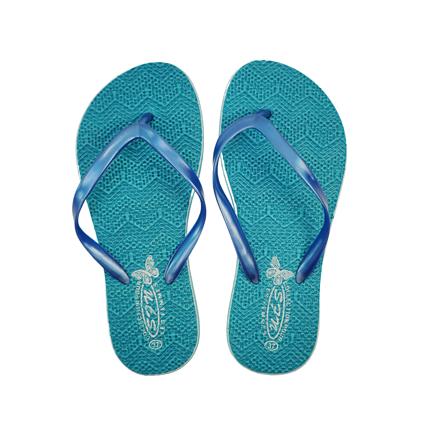 SNP Footwear Women's Flip Flops – Flat Beach Slippers Blue