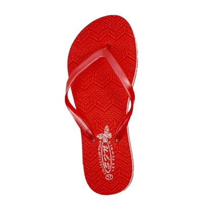 SNP Footwear Women's Flip Flops - Flat Beach Slippers Red