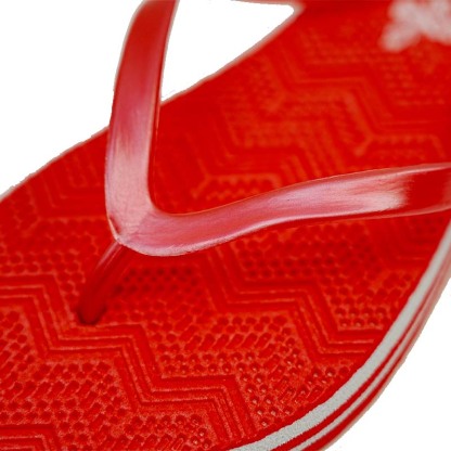 SNP Footwear Women's Flip Flops - Flat Beach Slippers Red
