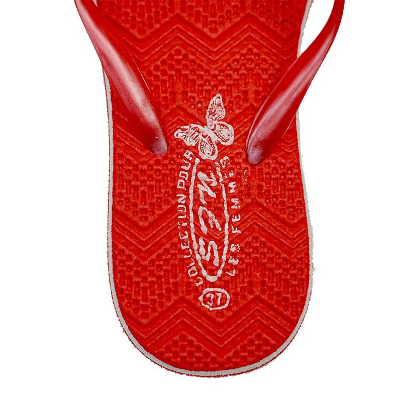 SNP Footwear Women's Flip Flops - Flat Beach Slippers Red