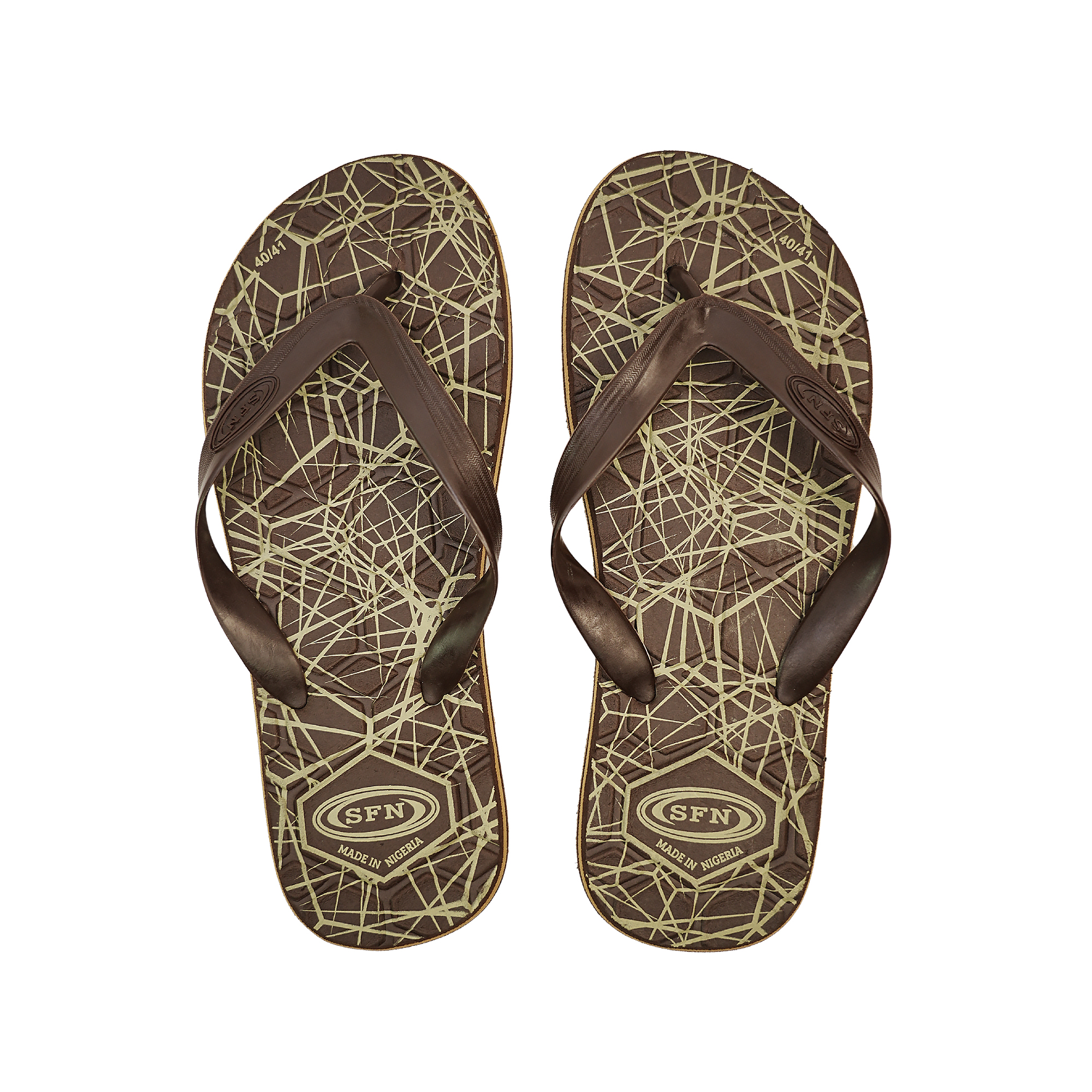 SNP Footwear Top Men's Flip Flops - Flat Beach Slippers Brown