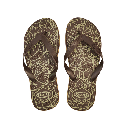 SNP Footwear Top Men's Flip Flops - Flat Beach Slippers Brown